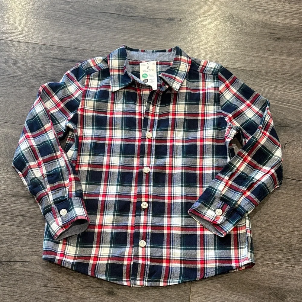 OshKosh B'gosh Kids Plaid Button-Down Shirt - Blue, Red, White Super Cute